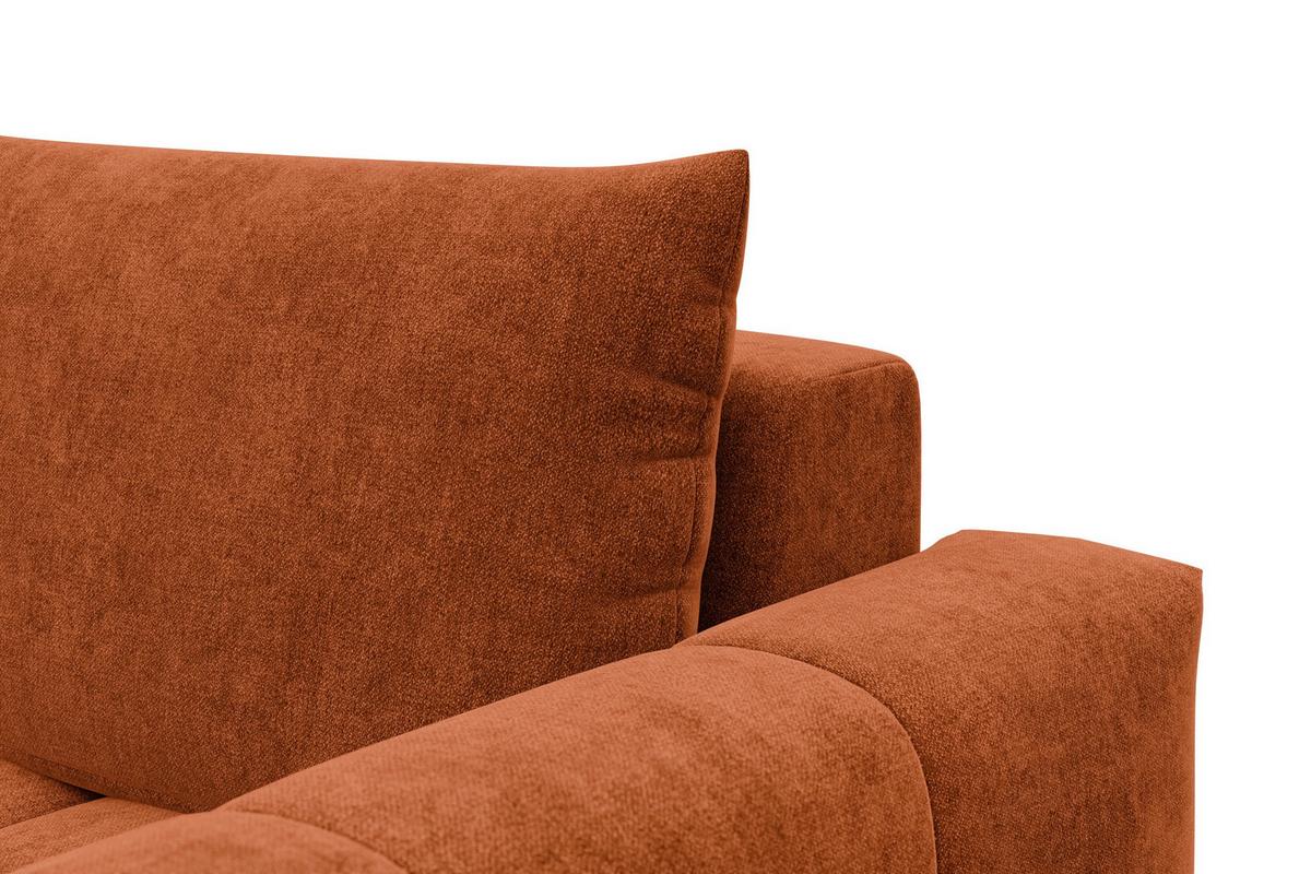ECKSOFA VERONA 4-Sitzer links, Orange - Schwarz/Orange, Holz/Textil (266/173cm) - Courtois Laville