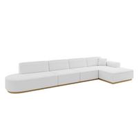 ECKSOFA Ottomane Rechts IREA-L3-v2 - 412x165x80 cm Weiß - Weiß, Holzwerkstoff/Textil (412/165cm) - ALTDECOR