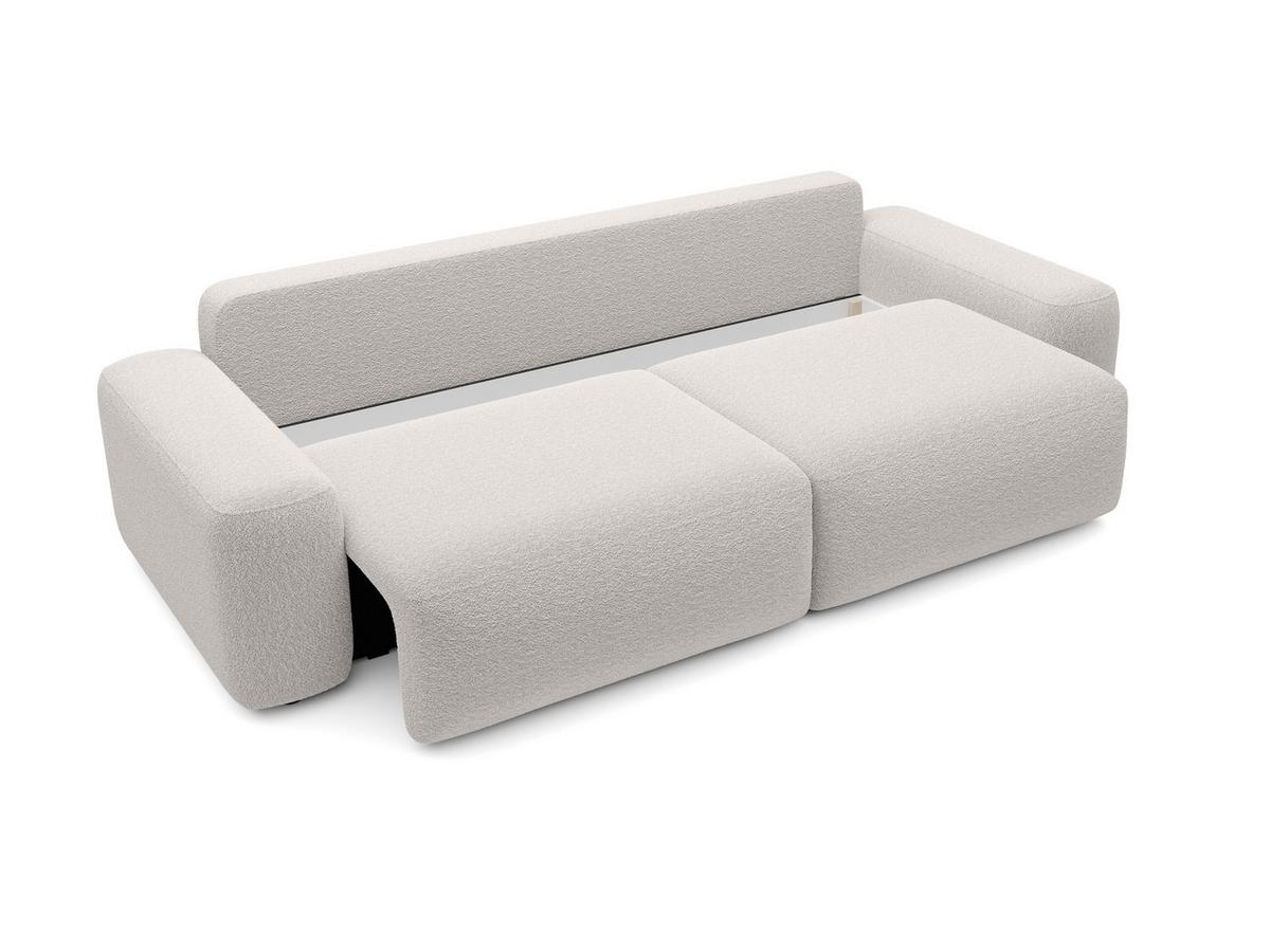 BETTSOFA RUOTA Grau Bucle-Stoff mit Schlaffunktion - Grau, Textil (105/87/257cm) - MASSENO
