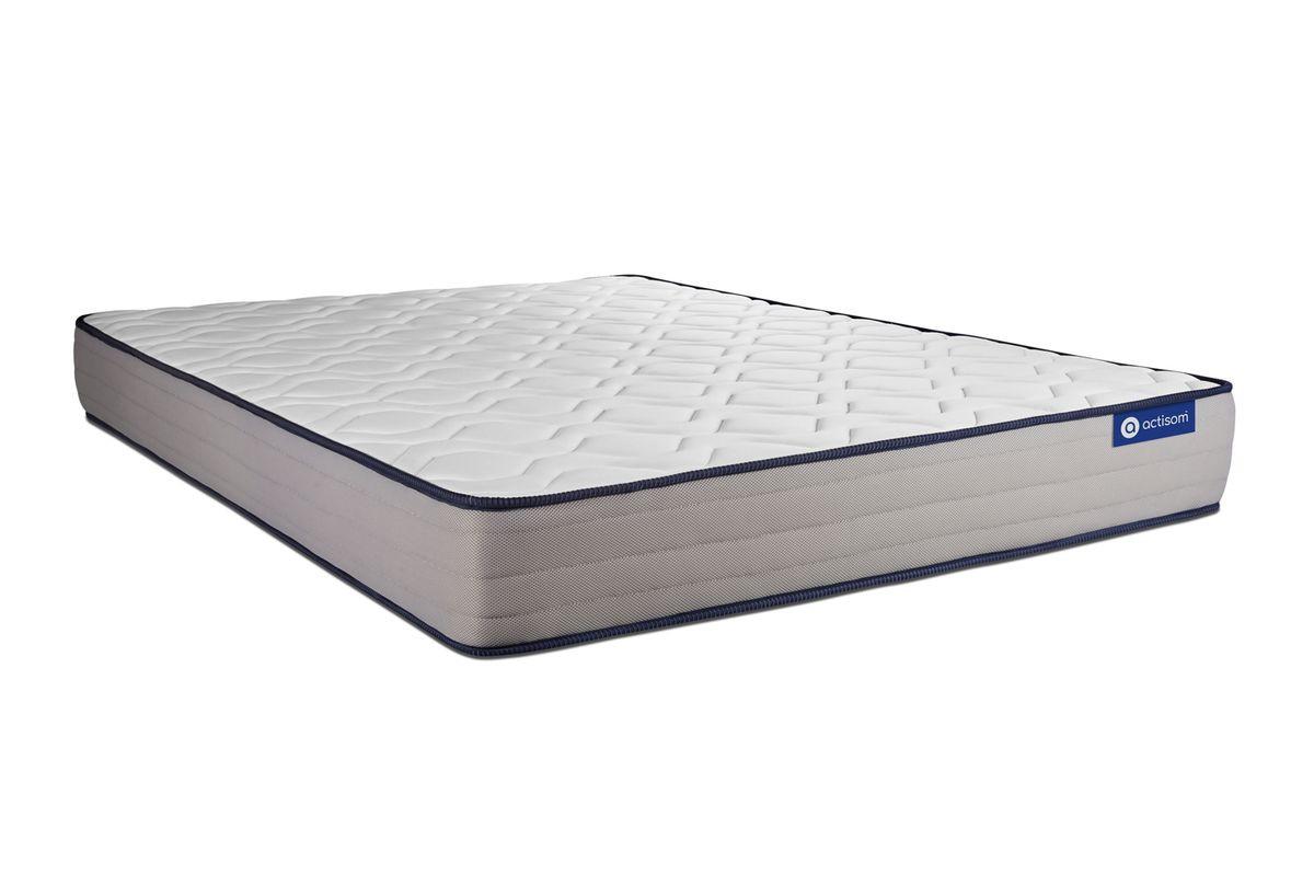 BETT Actimemo form Memory-Schaum 120 x 210 cm h3 - Kit Bettgestell Weiß - Beige/Weiß, Karton/Holz (120/210cm) - ACTISOM