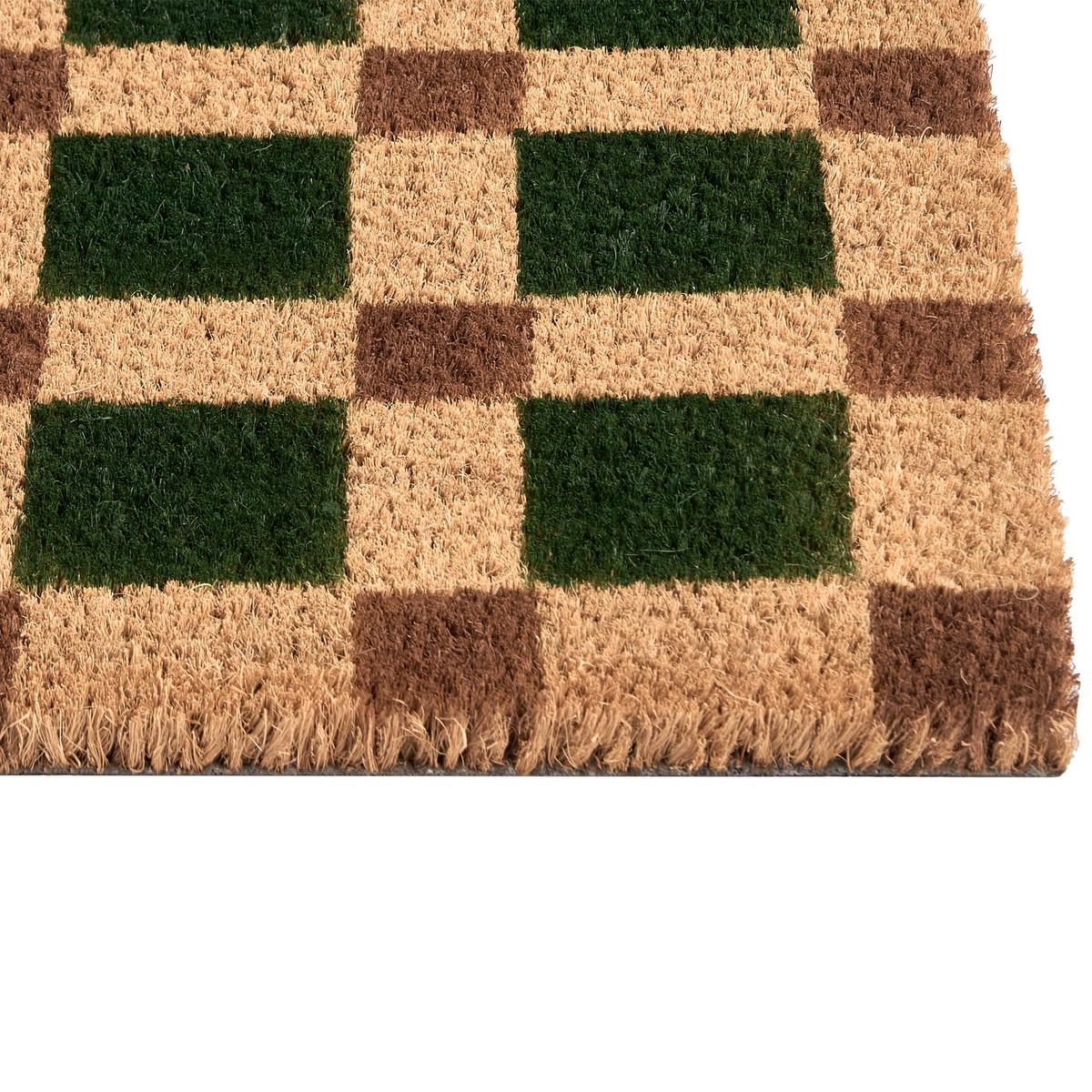 FUSSMATTE Beige/Grün 40/60 cm Kokosfasern Villasis - Beige, Textil (40/60cm) - Beliani