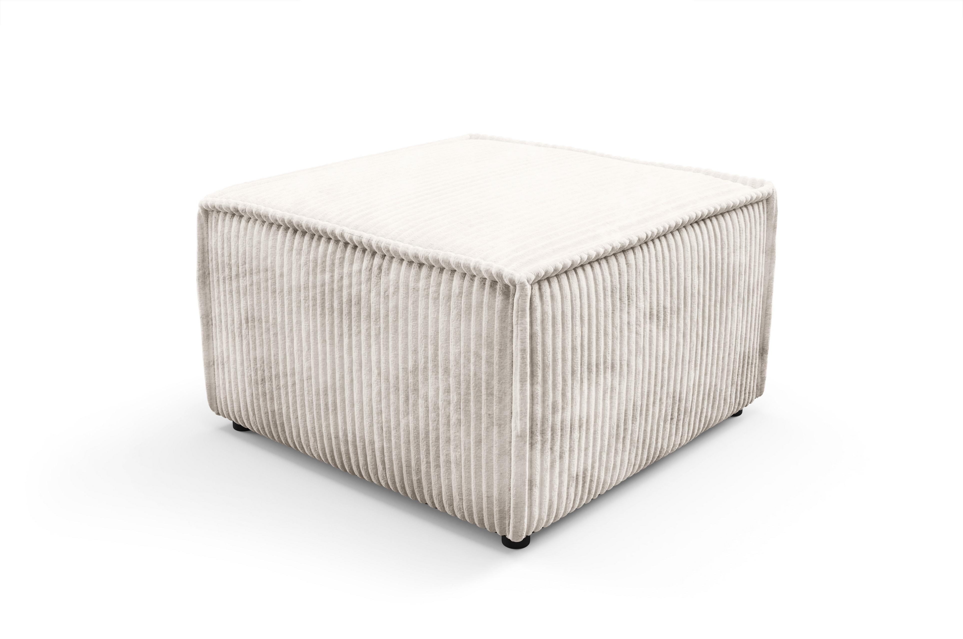 POLSTERHOCKER TESSO Modern Sitzhocker, Fußhocker Creme - Creme, Holzwerkstoff/Kunststoff (76/41/76cm) - MASSENO