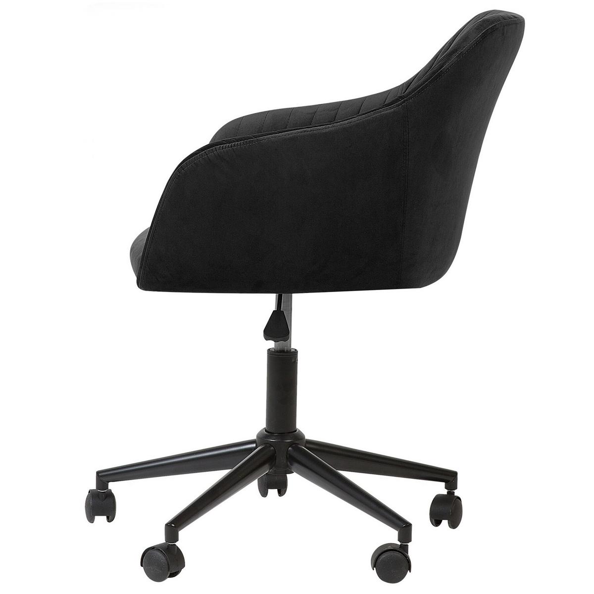 BÜRODREHSTUHL Polyester Schwarz Venice - Schwarz, Kunststoff/Textil (46/79/64cm) - Beliani