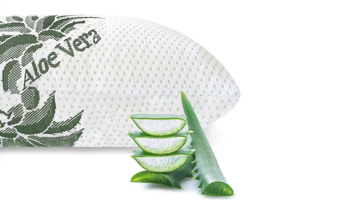 MEMORY FOAM KOPFKISSEN Aloe Vera 40x80 cm – ergonomisches Visco Kissen mit 2 Aloe Vera Bezügen, atmungsaktiv & waschbar - Weiß, Textil (40/80cm) - Mister Sandman