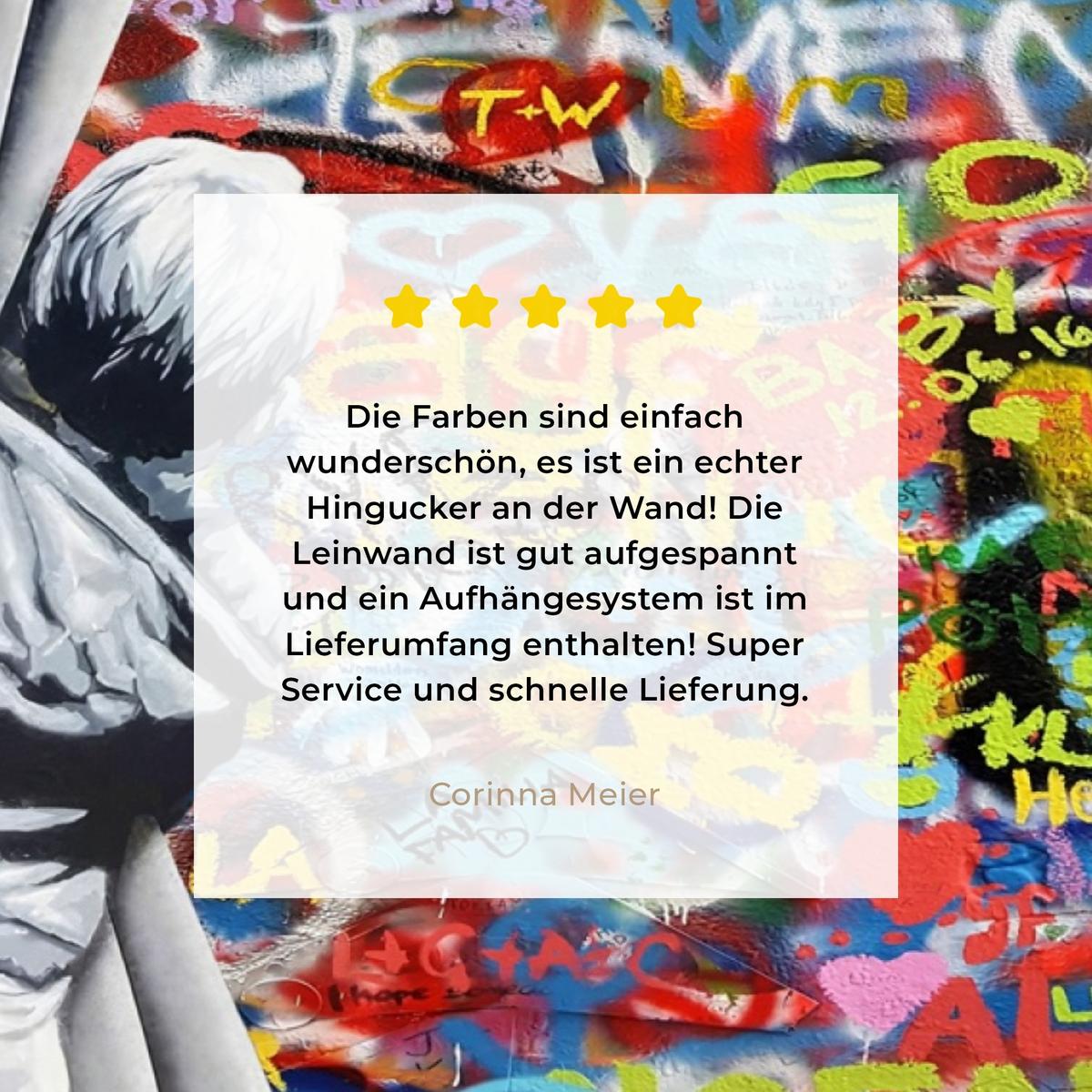 LEINWANDBILD Graffiti - Junge - Ilussie - Straßenkunst Wandbild 40x30 cm - Hellgrau, Textil (40/30cm) - MuchoWow