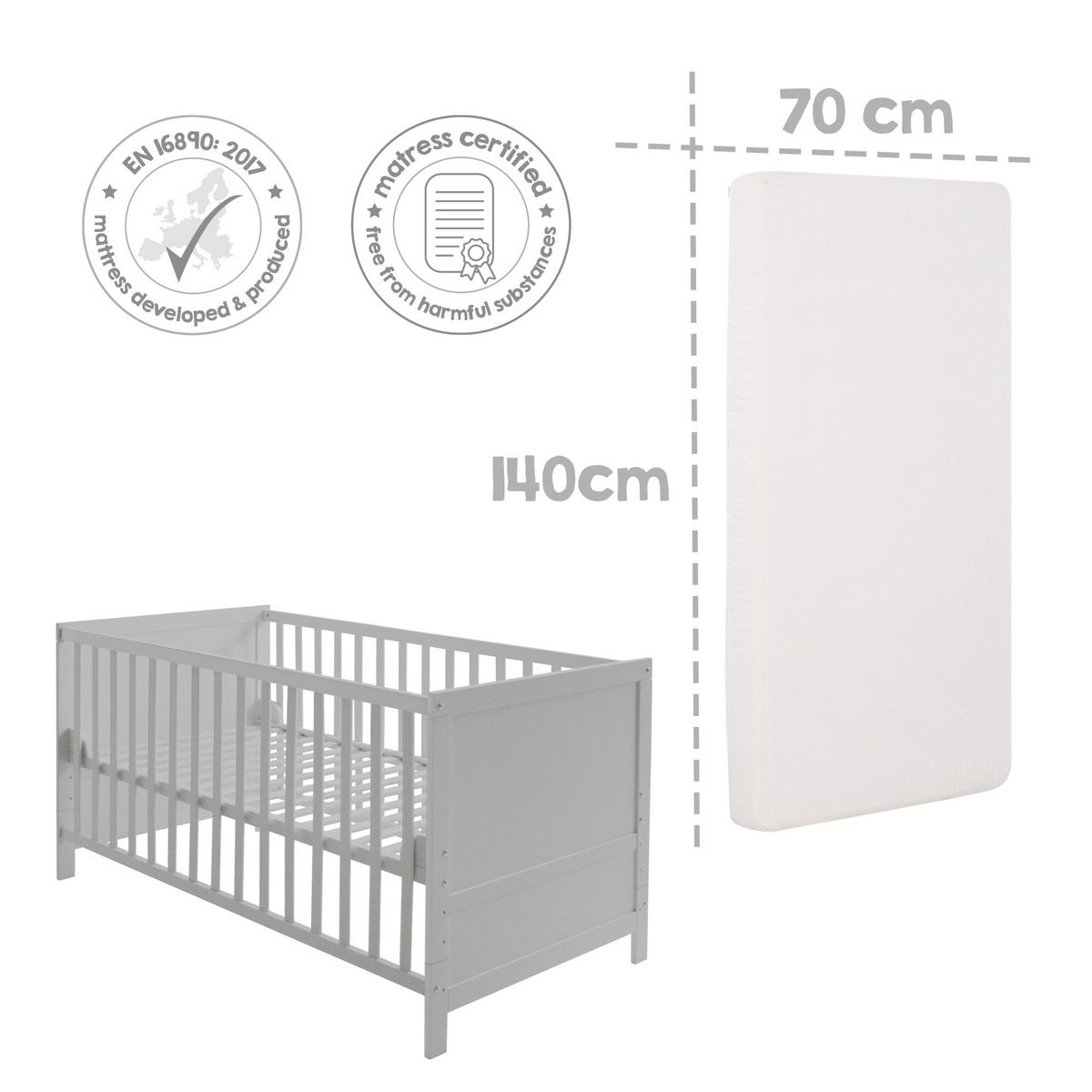 BABYBETT Sternenzauber 70 x 140 cm - Taupe, Holzwerkstoff (70/140cm) - Roba