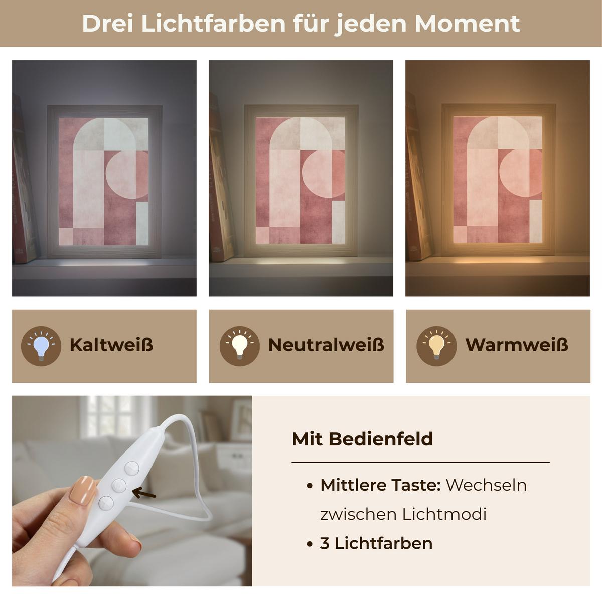 WANDLEUCHTE Figuren - Abstrakt - Rosa 15x20 cm - Altrosa, Holzwerkstoff (15/20/8cm) - OnlyWow