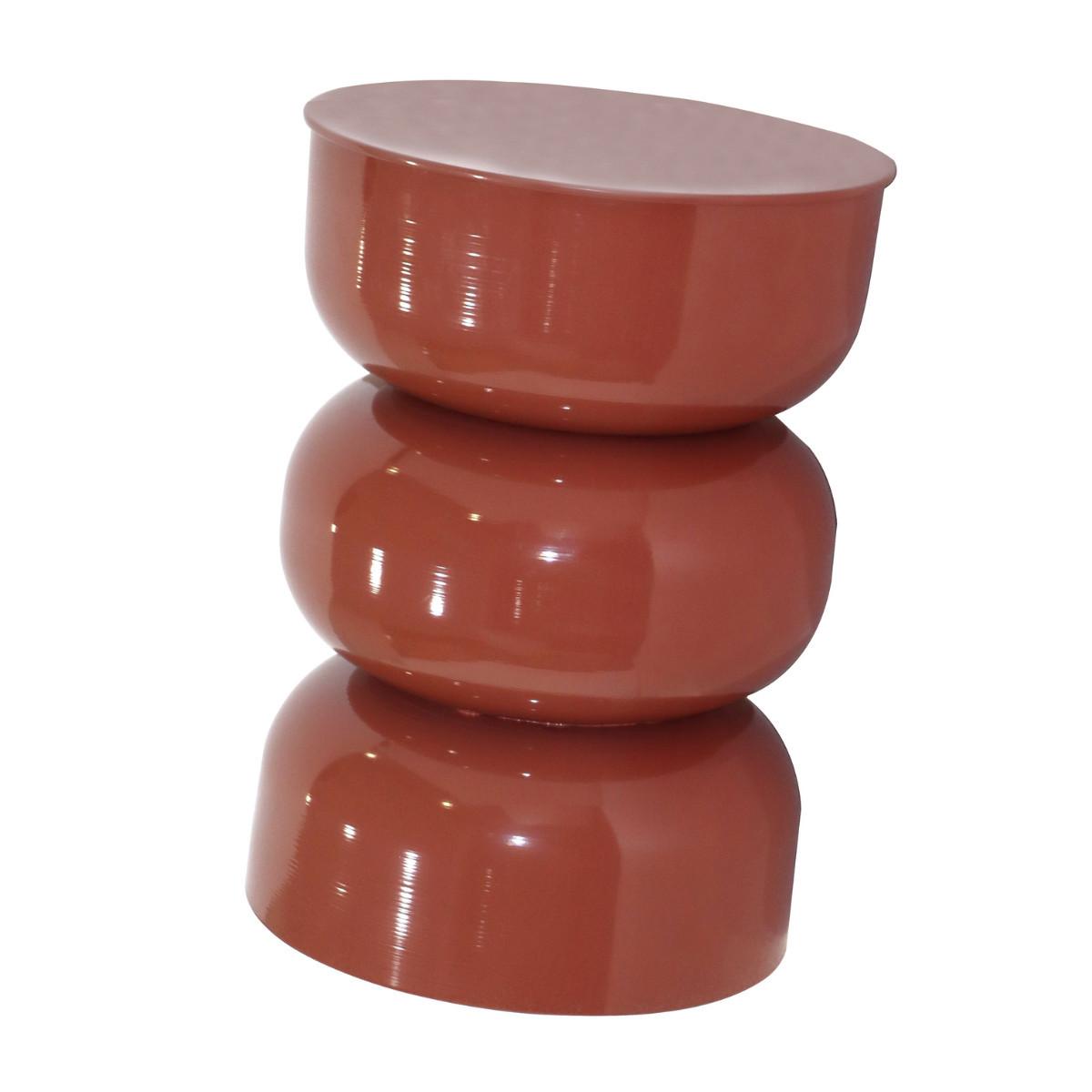 BEISTELLTISCH aus lackiertem Metall 36/50/36 cm - Terracotta, Metall (41/36/50cm) - Calicosy