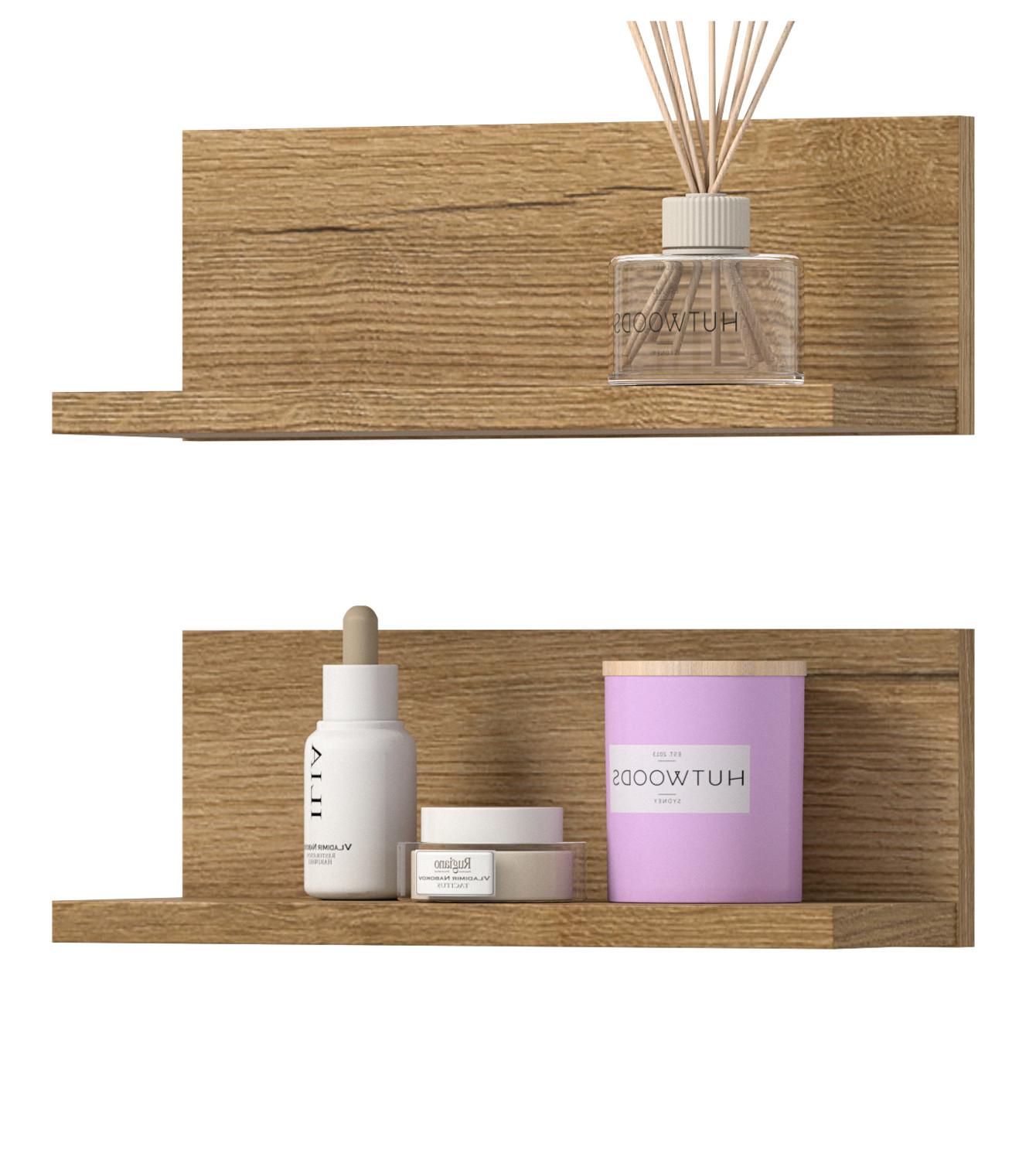 REGAL-SET Evoke Eiche 32 cm, Badezimmer Regal 2er Set - Eichefarben, Holzwerkstoff (32/12/14cm) - Inn.Furn
