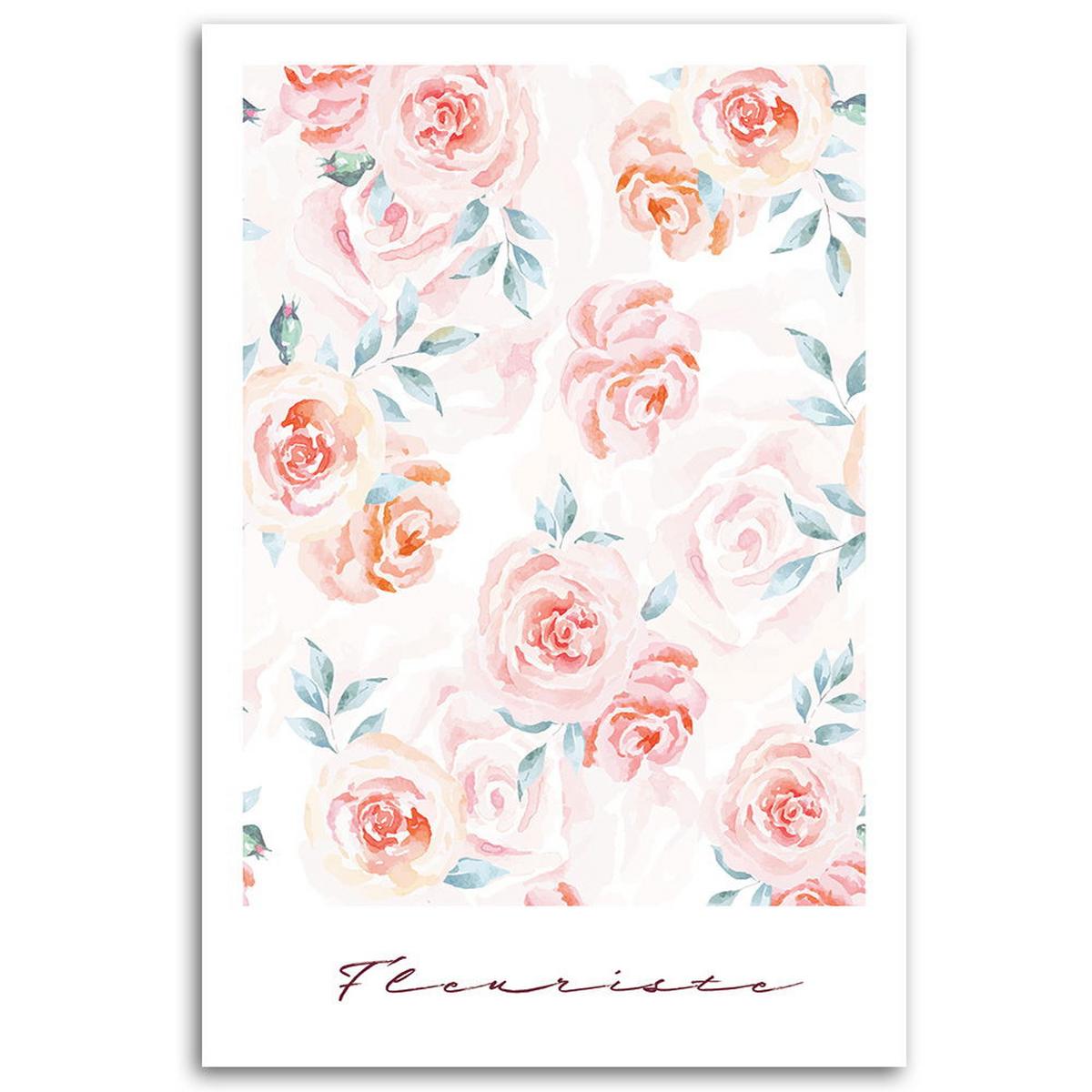 KUNSTDRUCK Rosa 60/90 cm - Pink, Textil (60/90cm) - KUNSTLOFT
