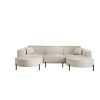 WOHNLANDSCHAFT Valencia - Beige, Holzwerkstoff/Textil (299/80/165cm) - Fun Möbel