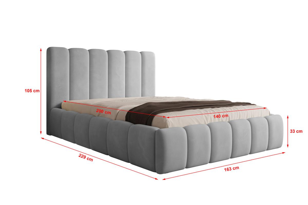 POLSTERBETT Vilo 140x200 mit Bettkasten und Stabilem Metallgestell - Hellgrau, Textil (140/200cm) - Storez24
