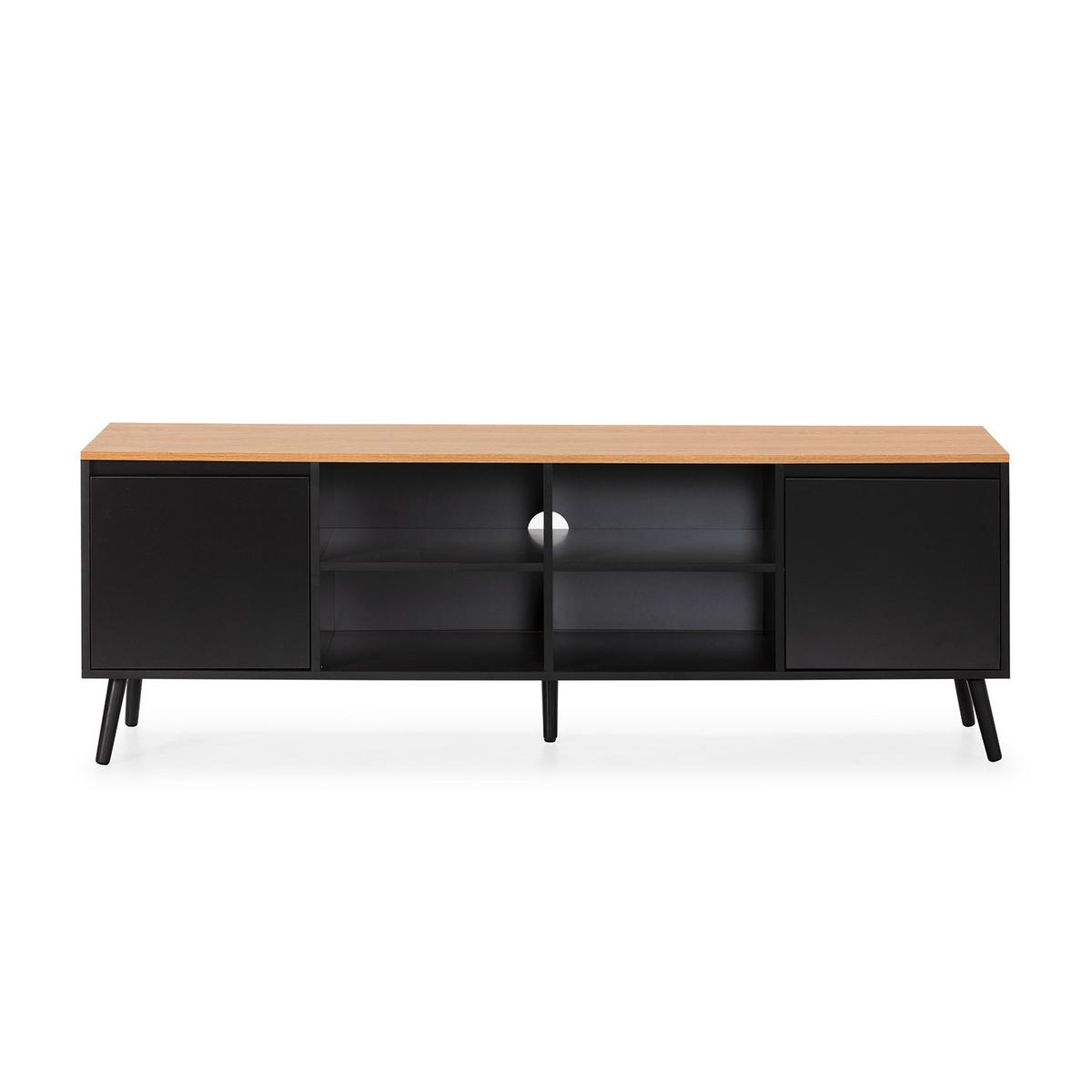 TV-ELEMENT Desi 2 türen schwarze Farbe - Schwarz, Holzwerkstoff (160/55/40cm) - VS Venta-stock
