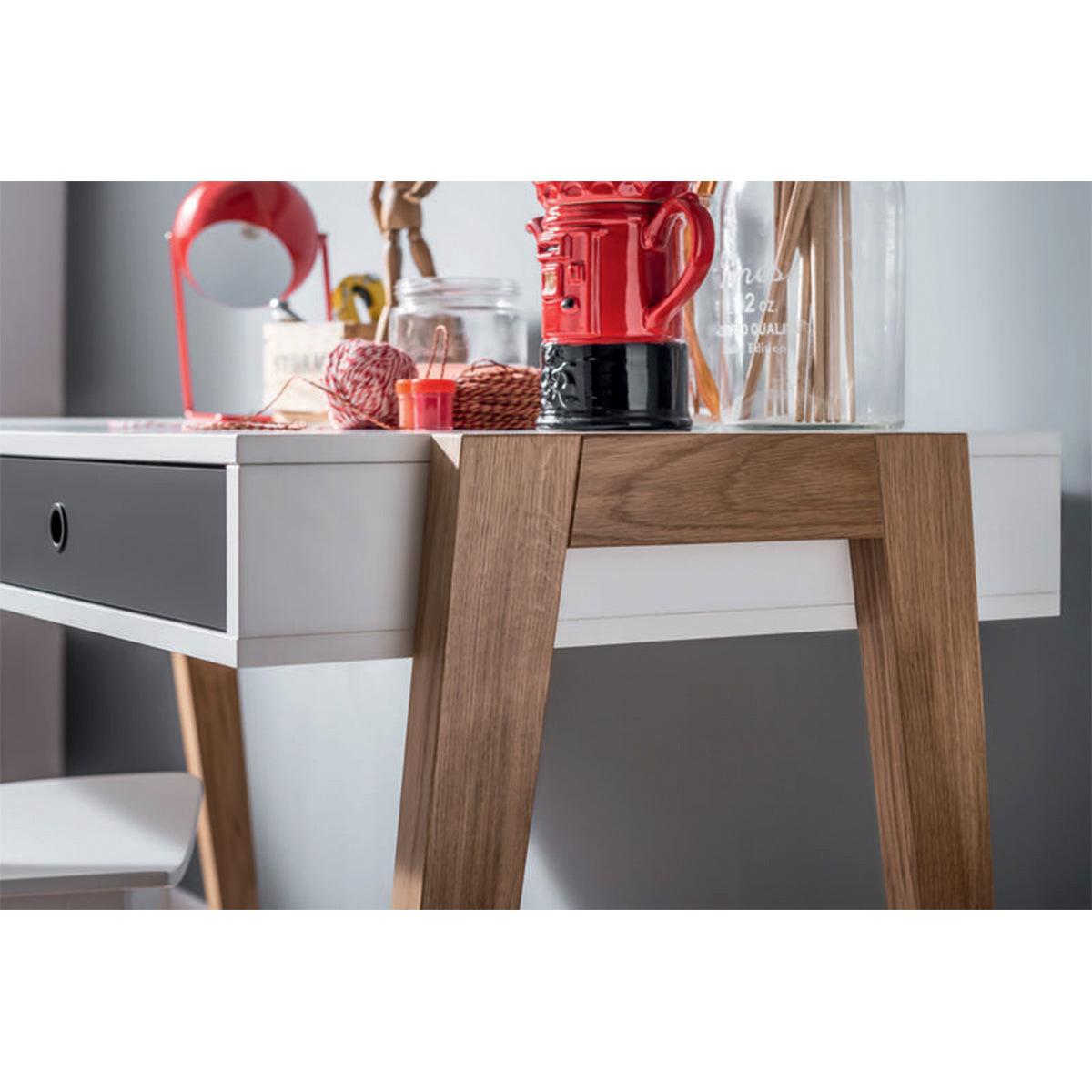 SCHREIBTISCH Grau - Grau, Holzwerkstoff (128/60/76cm) - Petits-meubles