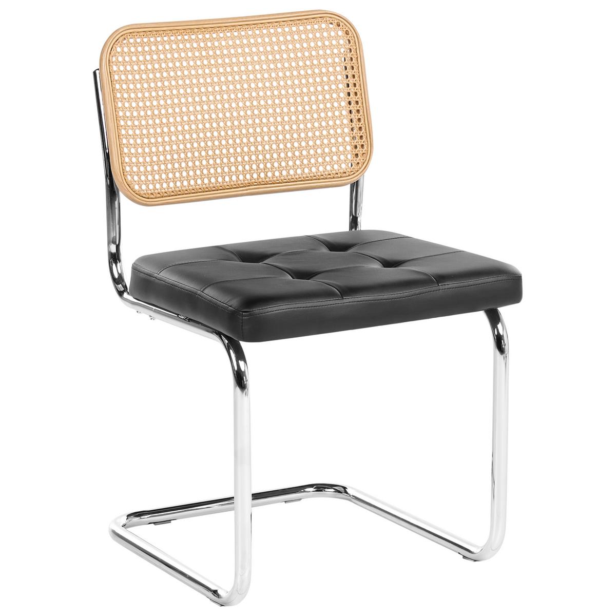 ESSZIMMERSTUHL 2er-Set Metall Schwarz Ethete - Hellbraun, Kunststoff (49/83/54cm) - Beliani