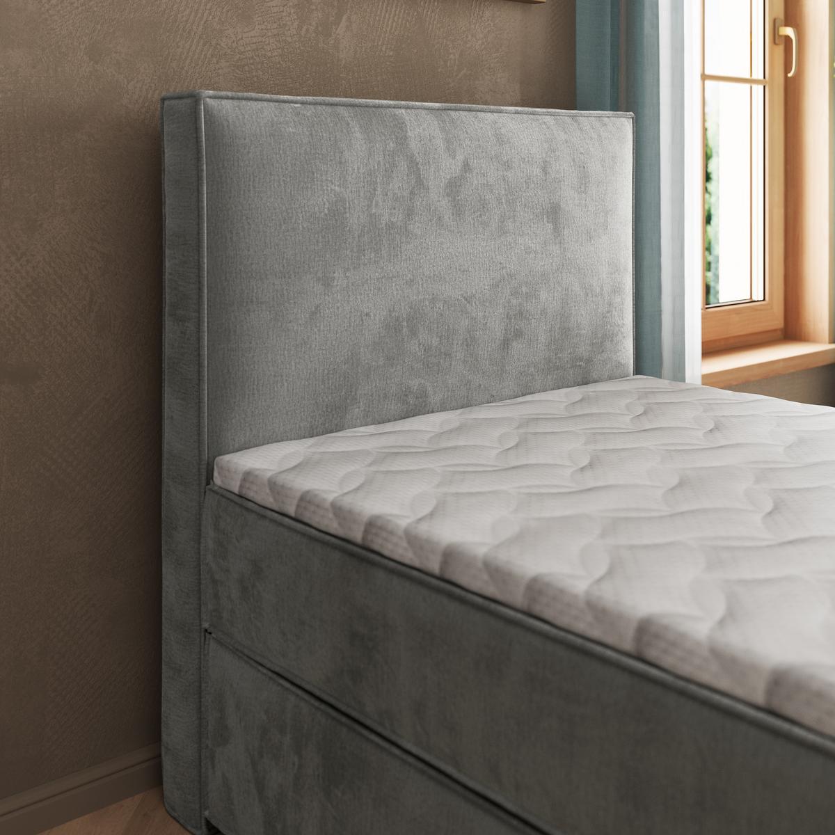 BOXBETT PELLIO 80x200 cm mit Matratze und Topper - Hellgrau - Hellgrau, Holz (80/200cm) - MASSENO