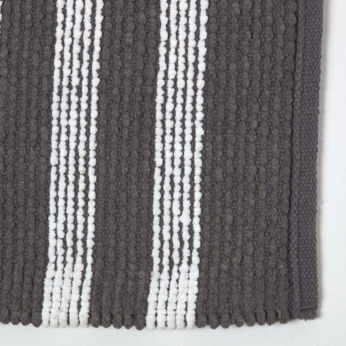 BADEMATTE Chenille beige-weiß 50/80 cm, 100% Baumwolle - Anthrazit, Textil (50/80cm) - Homescapes
