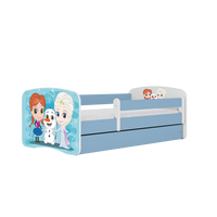 KINDERBETT mit Schublade Winterschwestern und Matratze 160/80 - Blau, Holzwerkstoff (80/160cm) - RAUMHIRSCH FURNITURE