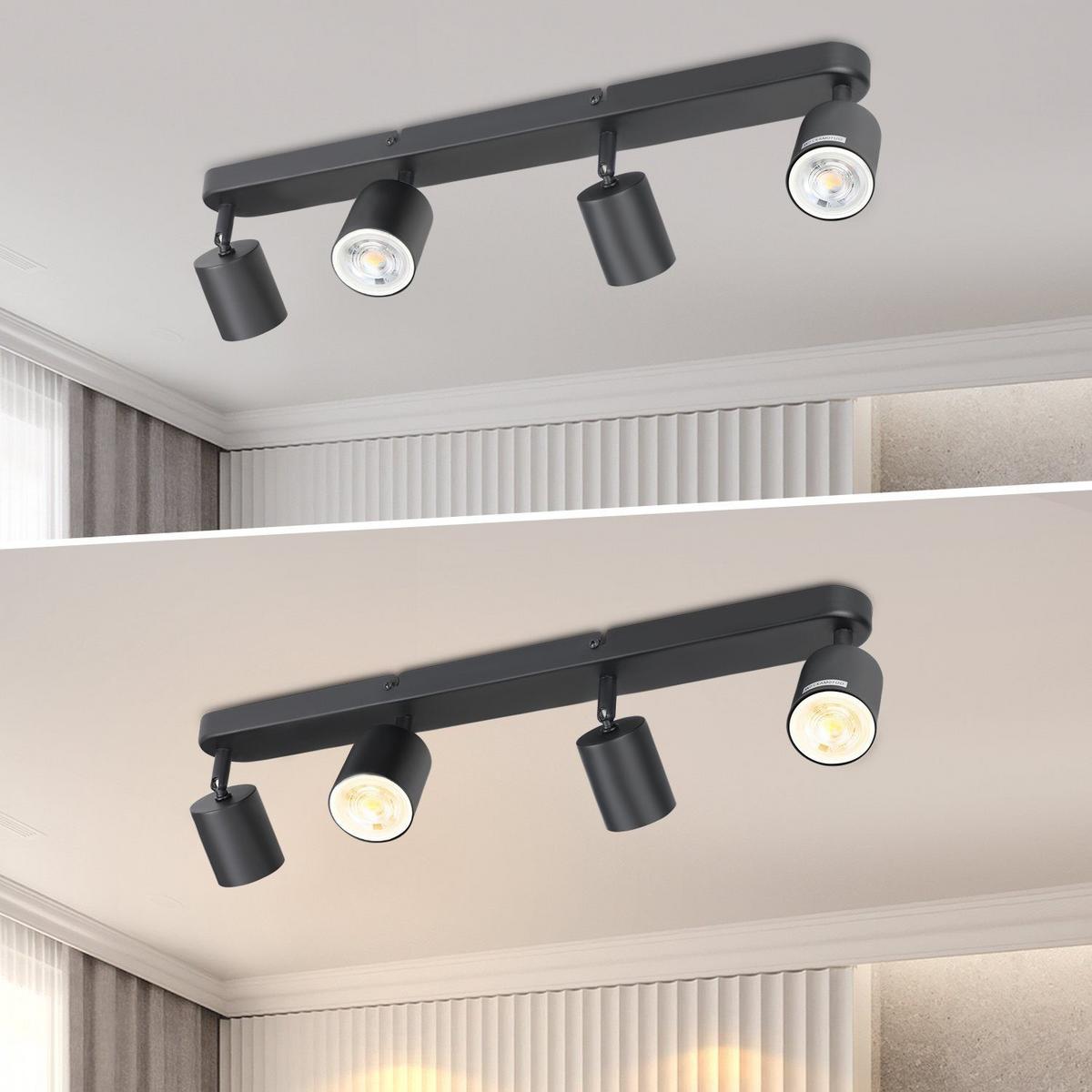DECKENSTRAHLER Freiheit 4-flammig 58/7/14 cm - Schwarz, Metall (58/7/14cm) - Nettlife