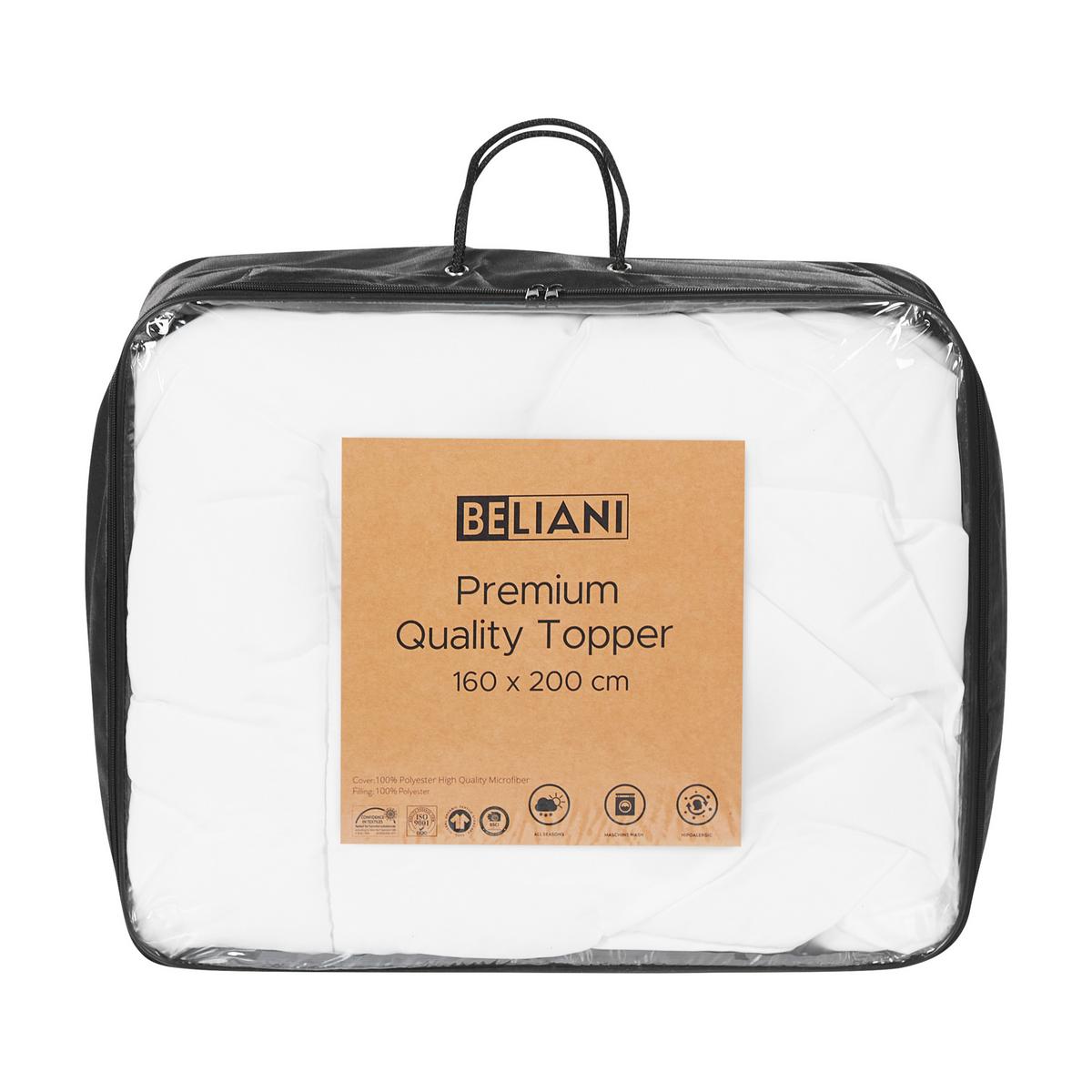 MATRATZENTOPPER 160/200 cm Aizkorri - Weiß, Textil (160/200cm) - Beliani