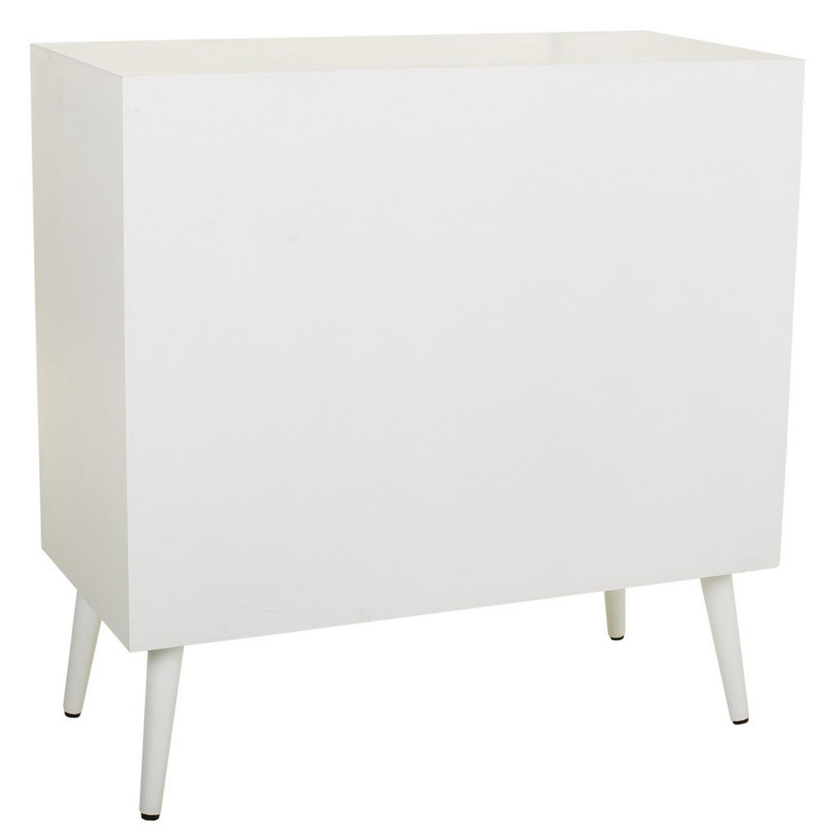 KOMMODE aus Holz und weißem Netz 80x40x81 - Weiß, Holz (80/81/39.5cm) - Wanderlust