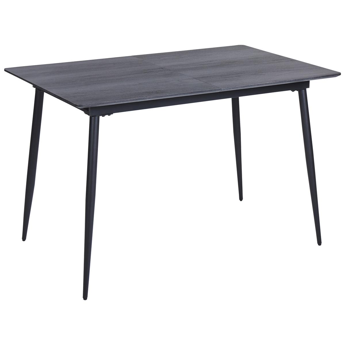 ESSTISCH grau/schwarz 120-160/80 cm ausziehbar Gelanda - Schwarz/Grau, Holzwerkstoff (120/80/78cm) - Beliani