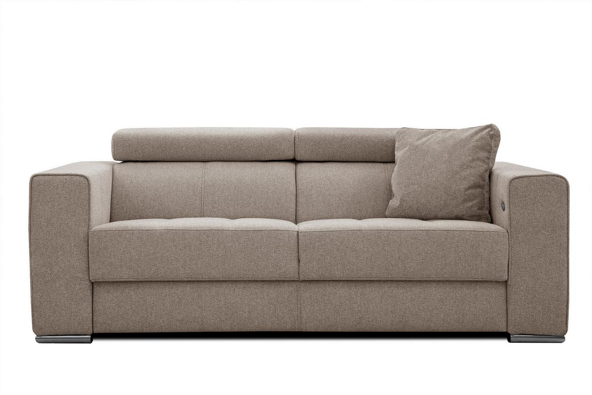 SOFA QUARTZ 3-Sitzer mit Ausziehsitz, taupe - Taupe, Holzwerkstoff/Textil (202/80/102cm) - Wozimo