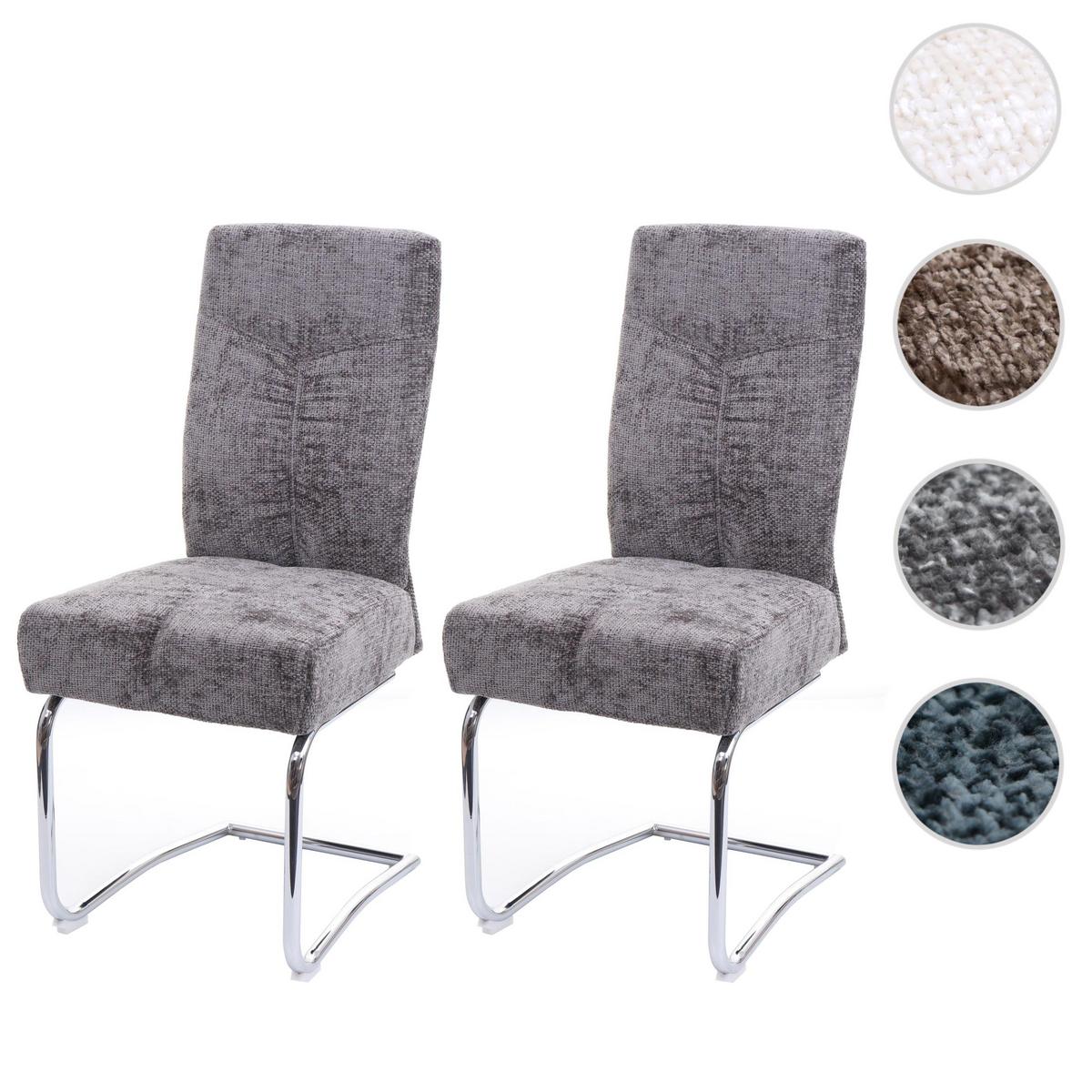 ESSZIMMERSTUHL Grau 2er-Set - Dunkelgrau/Grau, Textil (46/105/60cm) - MCW