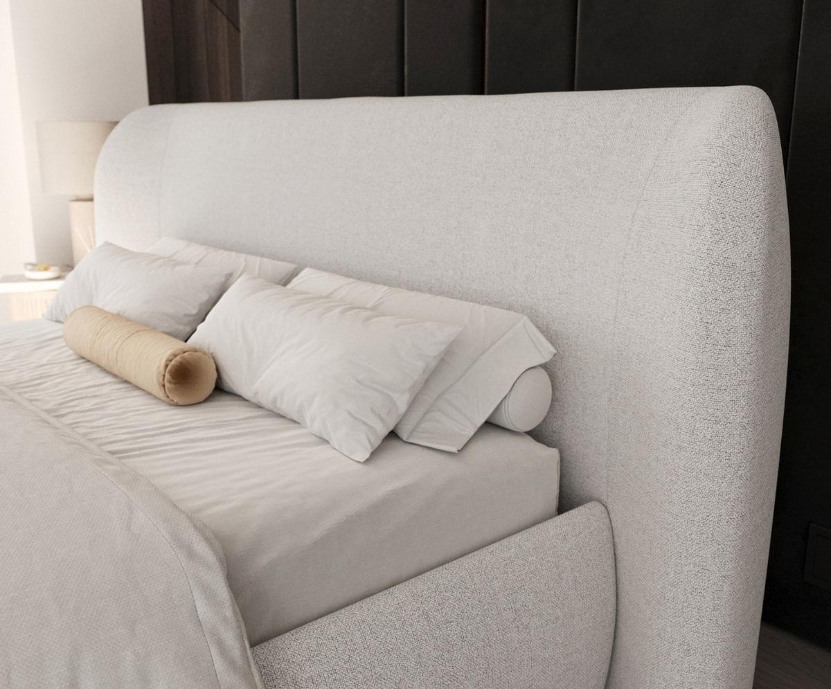 POLSTERBETT Bellano mit Stauraum 160/200 cm Hellbeige im Riva Stoff - Beige/Schwarz, Holz/Holzwerkstoff (160/200cm) - AltaBeds