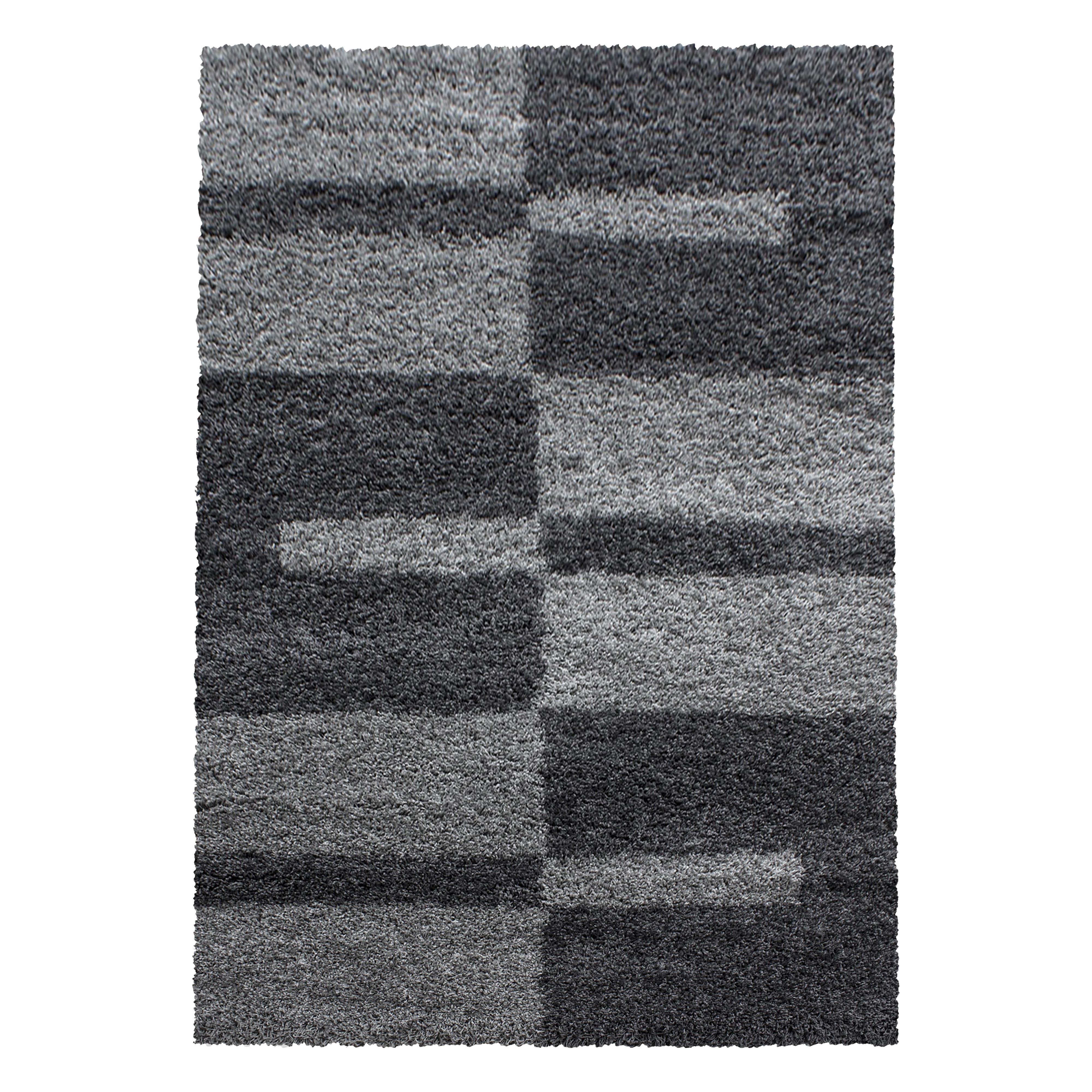 HOCHFLORTEPPICH WERFEN, kariert, Grau, 60 x 110 cm - Grau, Textil (110/60cm) - KADIMA DESIGN