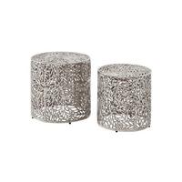 BEISTELLTISCHE 2er-Set RIAZA, Aluminium, Silber, Ø 41 x 42 cm - Silberfarben, Metall (41/41/42cm) - KADIMA DESIGN