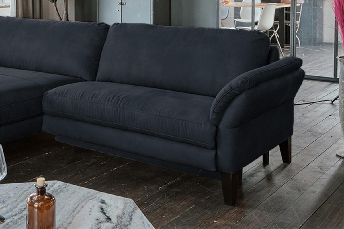 ECKSOFA MALTA Schwarz Webstoff - Schwarz, Buchenholz/Textil (302/175cm) - KAWOLA