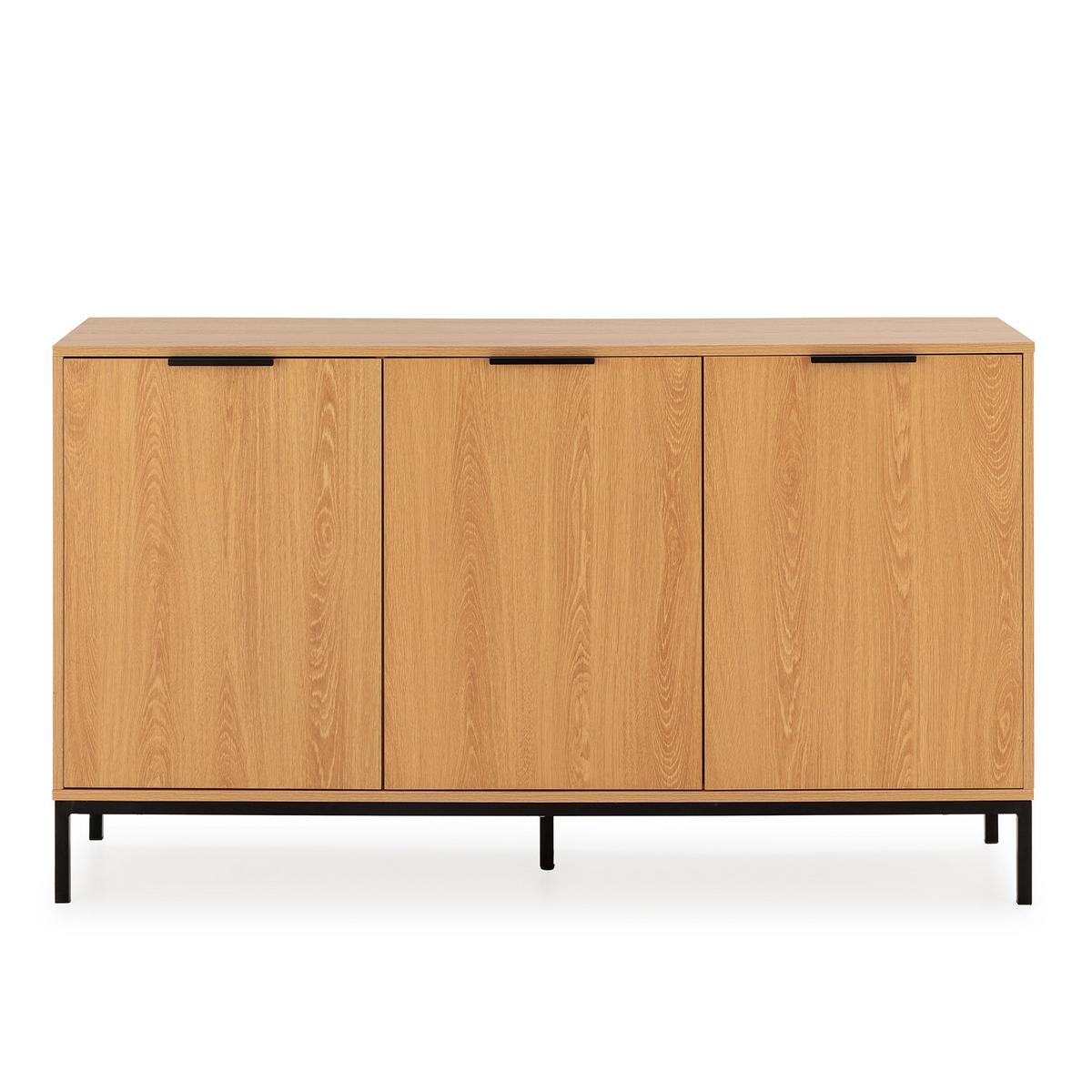 SIDEBOARD Auri 3 türen Eichenfarbe - Honigeiche, Holzwerkstoff (140/80/40cm)
