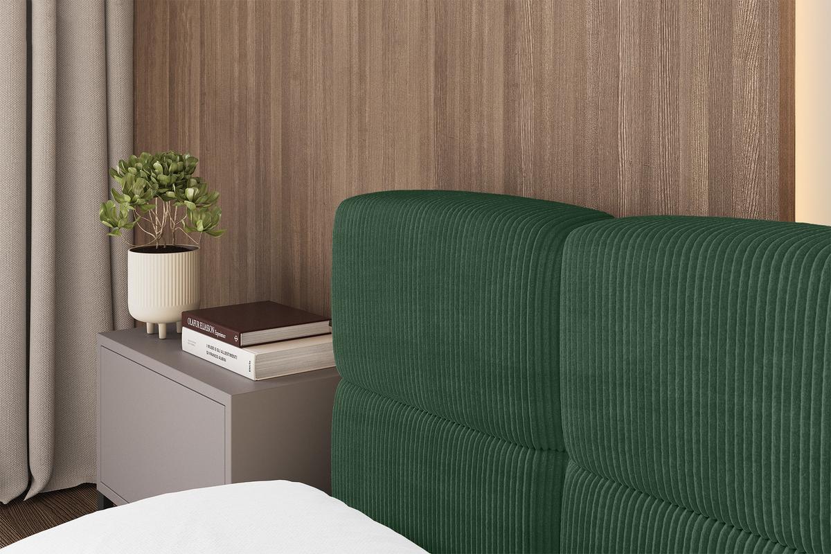 POLSTERBETT mit Bettkasten und Lattenrost, Bett mit Kopfteil, Boxbett ohne Matratze, Doppelbett mit Stauraum - NATA-v1 200x200 Grün - Grün, Holzwerkstoff/Textil (200/200cm) - ALTDECOR