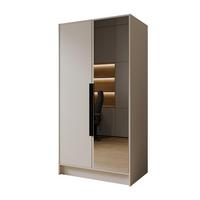 DREHTÜRENSCHRANK RENVO 102/200/51 cm Modern Kleiderschrank 2-türig mit Spiegel Kaschmir - Kaschmir, Holzwerkstoff (102/200/51cm) - MASSENO