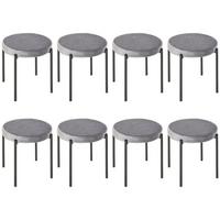 ESSZIMMERHOCKER 8ER-SET aus Polyester Stahl Dunkelgrau - Dunkelgrau, Textil (41.5/46/41.5cm) - HOMCOM