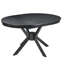 ESSTISCH ausziehbar Schwarze Eiche 107-137/107 cm Tymis - Schwarz, Holzwerkstoff (107/107/76cm) - Beliani