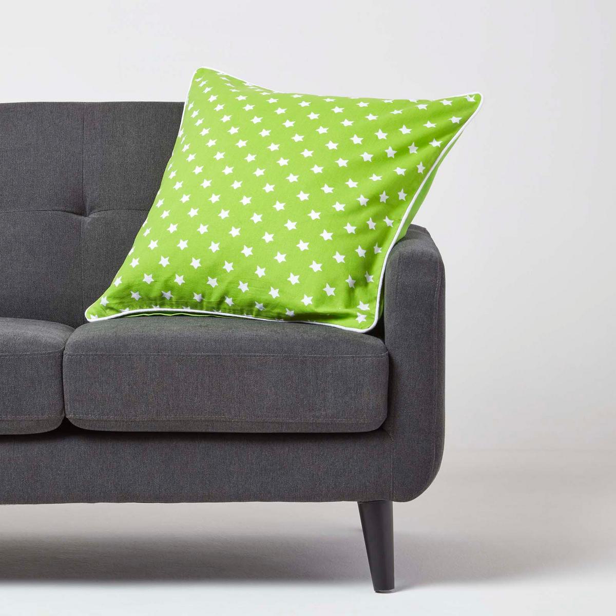 KISSENHÜLLE Sterne 60/60 cm, 100% Baumwolle - Grün, Textil (60/60cm) - Homescapes