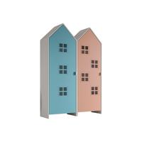 REGALSCHRANK Set Kania 115x37x171 MDF Weiß /Bunt - Blau/Pink, Holzwerkstoff (115/171/37cm) - 58aufmkessel