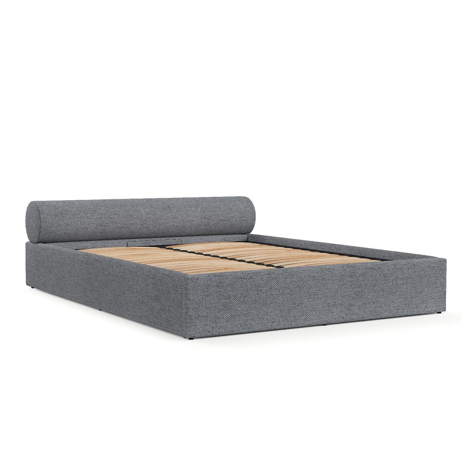 POLSTERBETT Solvo mit Stauraum 160/200 cm Grau im Neve Stoff - Schwarz/Naturfarben, Holz/Holzwerkstoff (160/200cm) - AltaBeds