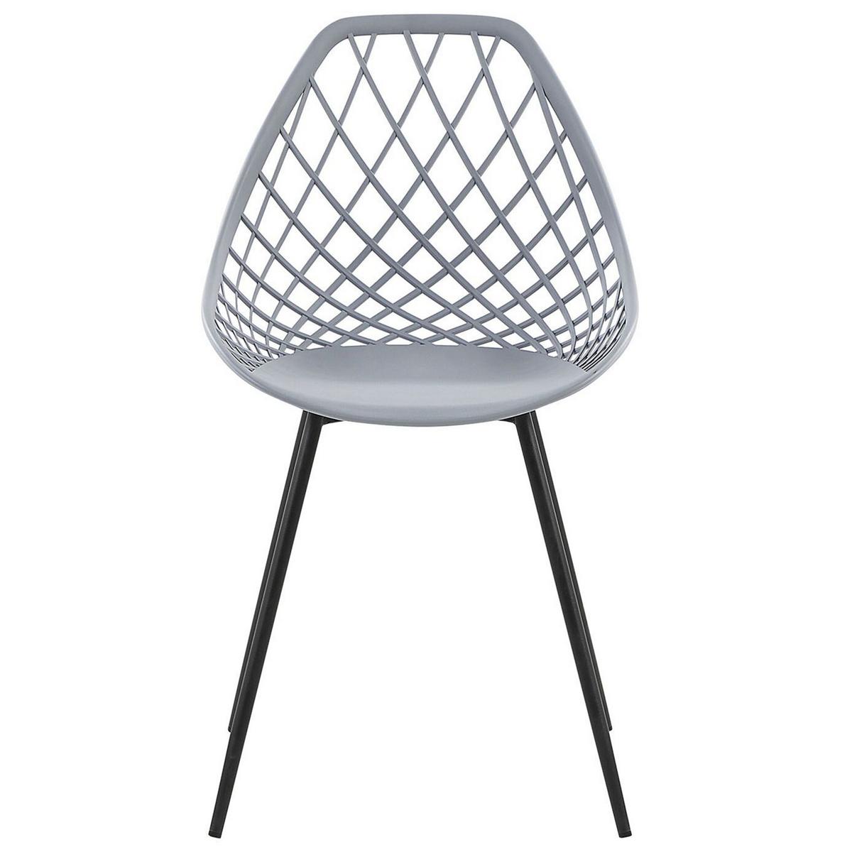 ESSZIMMERSTUHL 2er-Set Kunststoff Grau Canton - Grau, Kunststoff/Metall (46/86/52cm) - Beliani