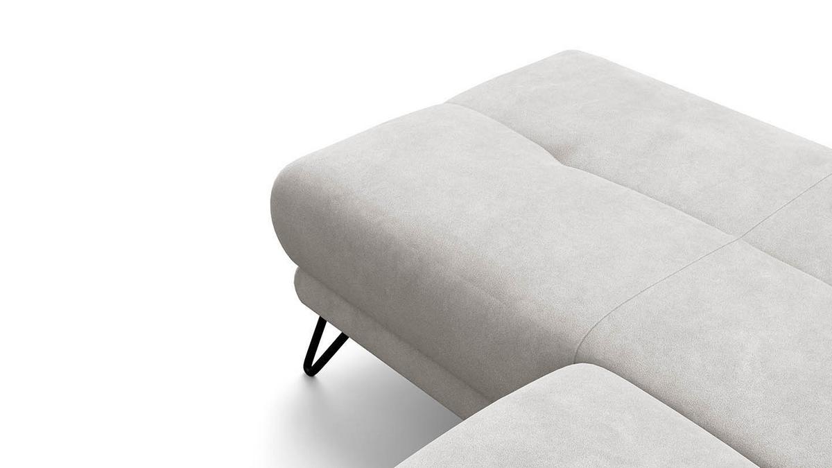 ECKSOFA RODEN 4-Sitzer mit Relax, creme, Veloursstoff - Creme, Holz/Textil (268/92cm) - Wozimo