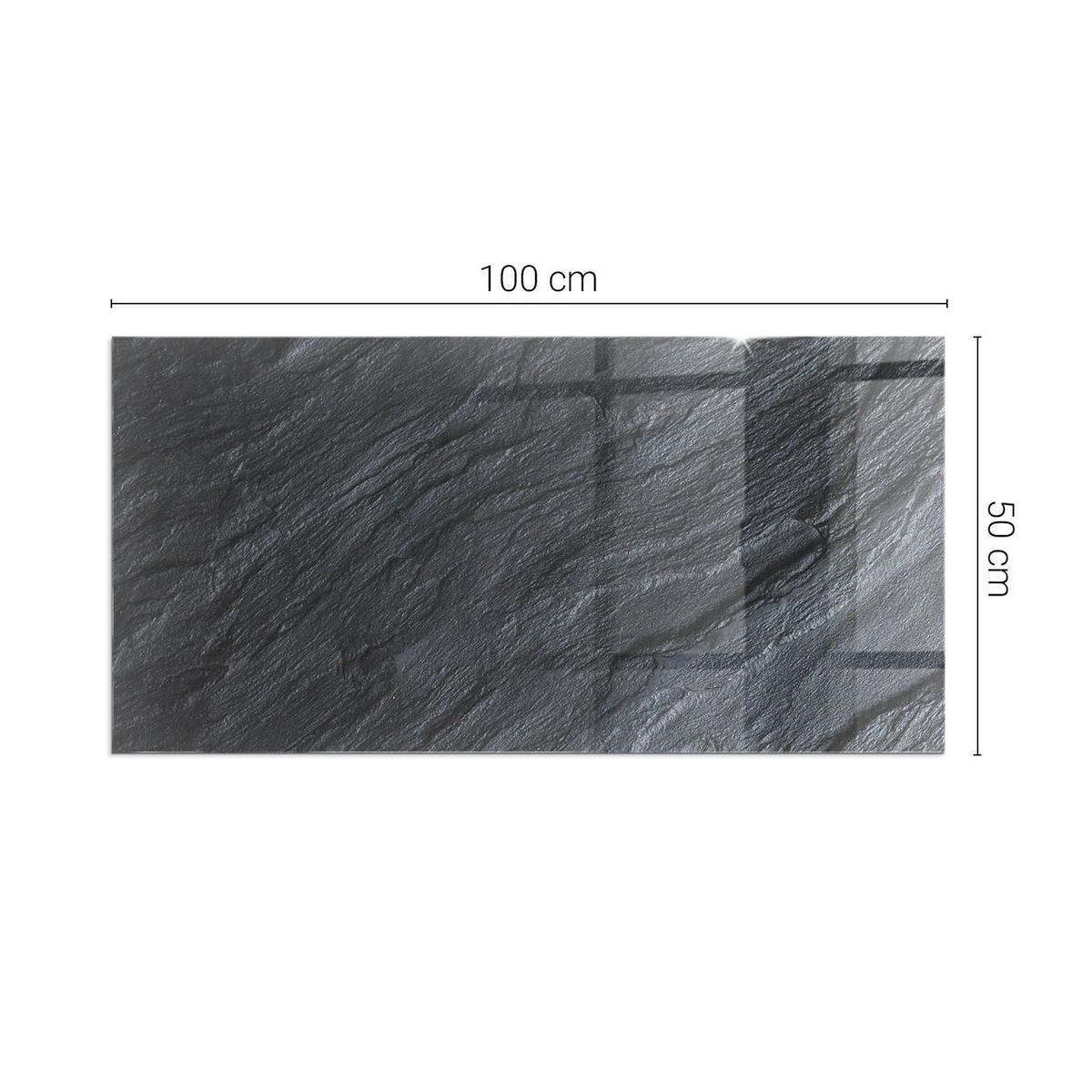 GLASPLATTE für Kamin 100x50 cm - Schwarz, Glas (100/50/0.4cm) - TULUP