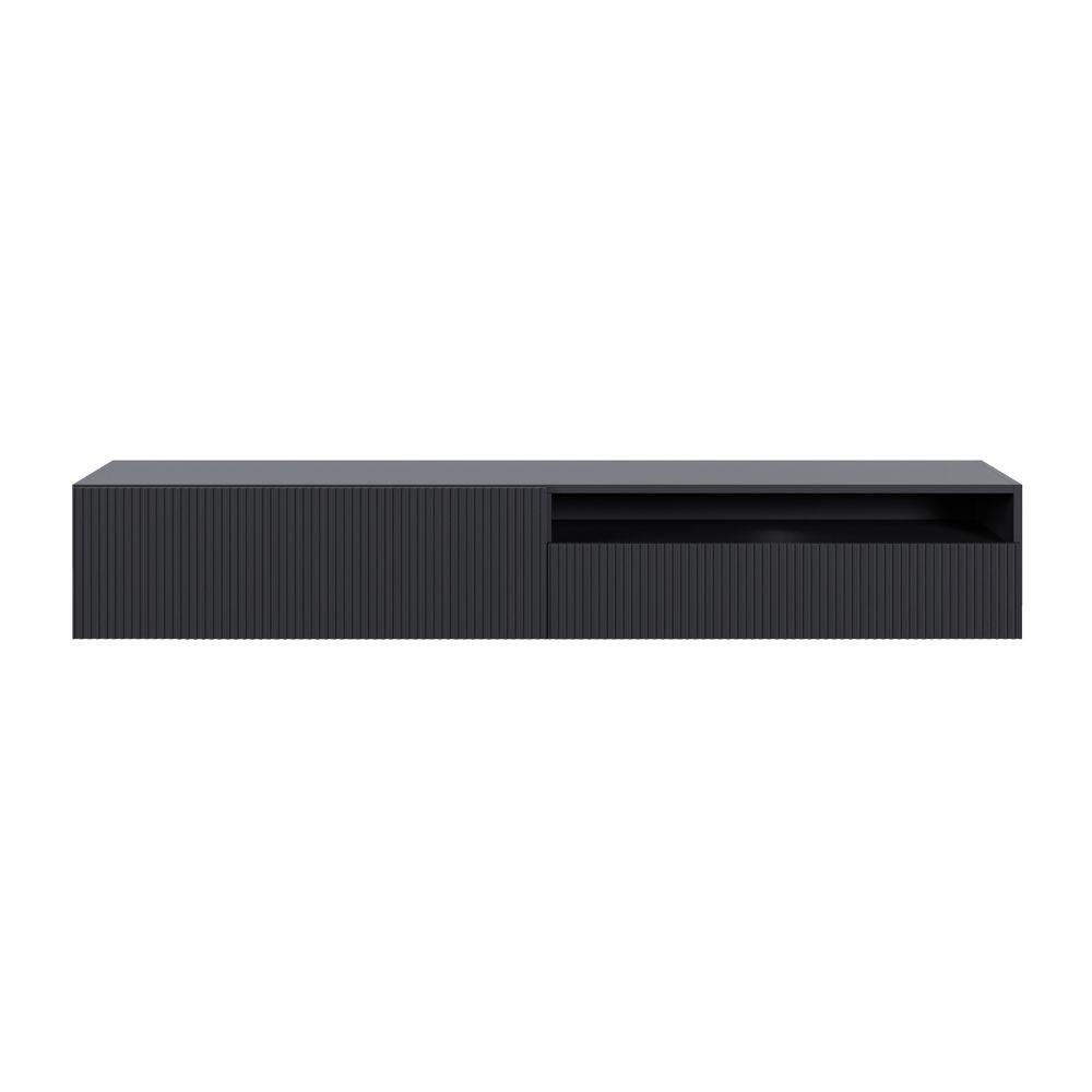 TV-HÄNGEBOARD Veldio Schwarz mit offenem Fach 175 cm - Schwarz, Holzwerkstoff (175/28.5/31.6cm) - Selsey