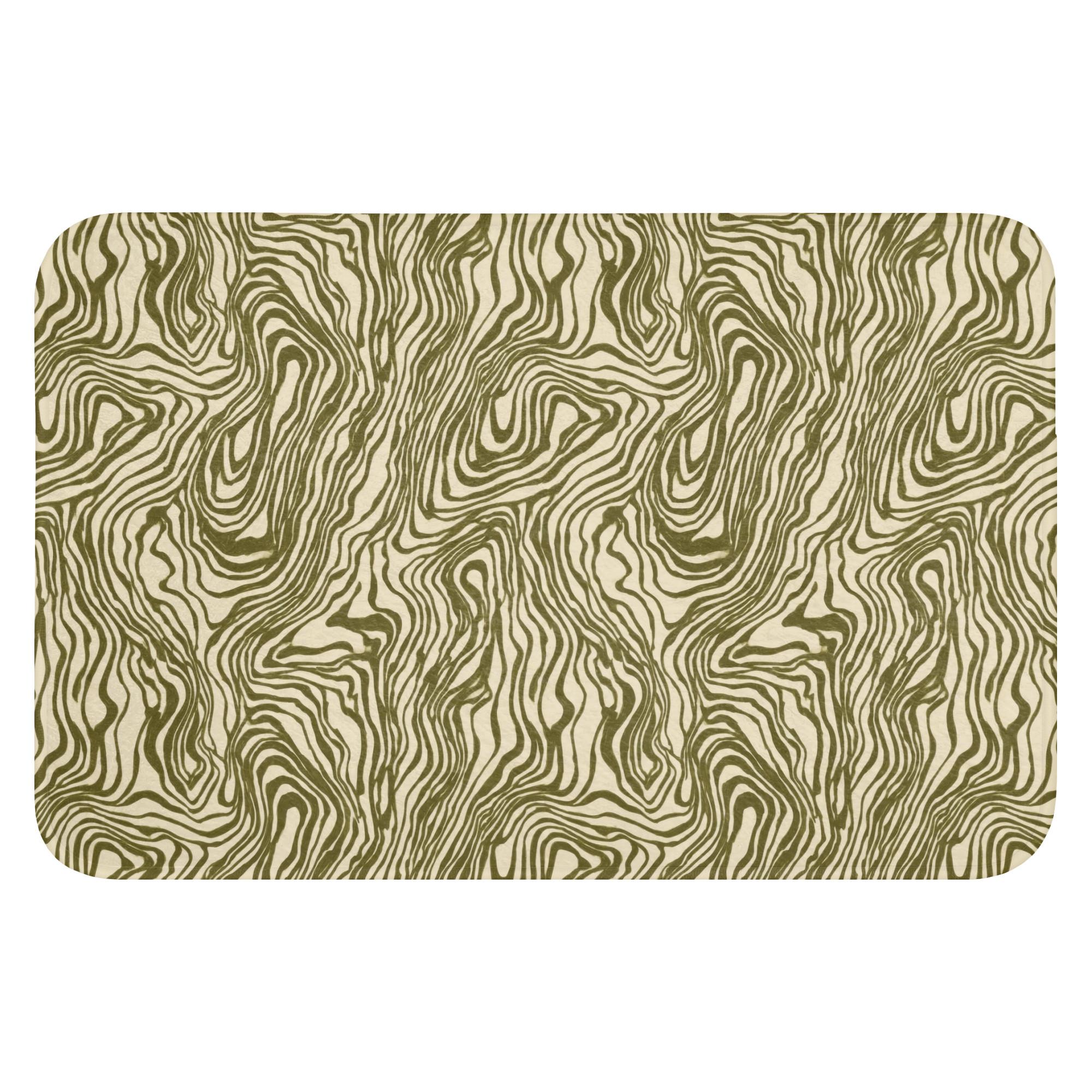 BADEMATTE Abstrakt - Marmor - Grün Rutschfest 60x40 cm - Dunkelgrün, Textil (60/40cm) - OnlyWow