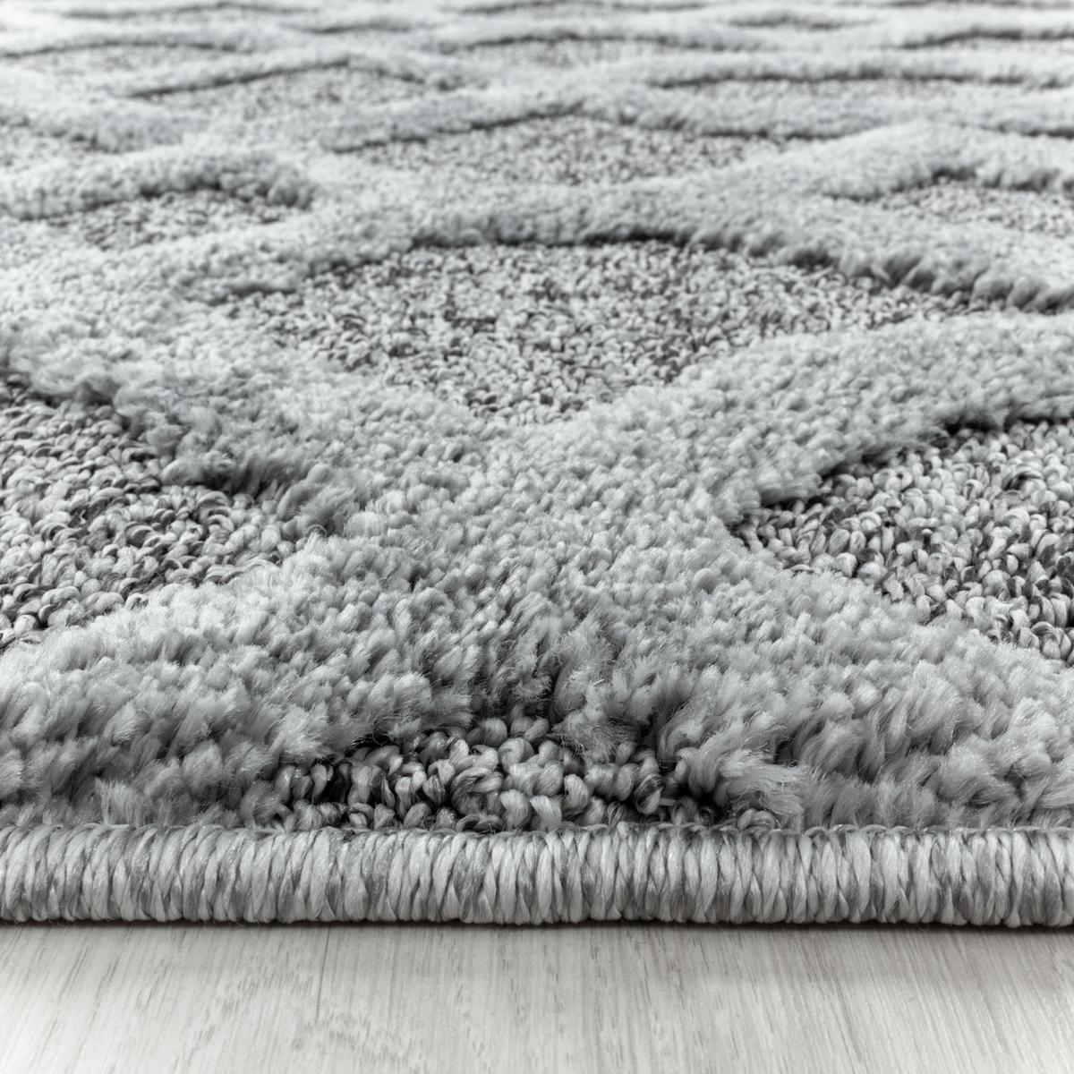 HOCHFLORTEPPICH EISACK, geometrisch, Grau, 80 x 150 cm - Grau, Textil (150/80cm) - KADIMA DESIGN