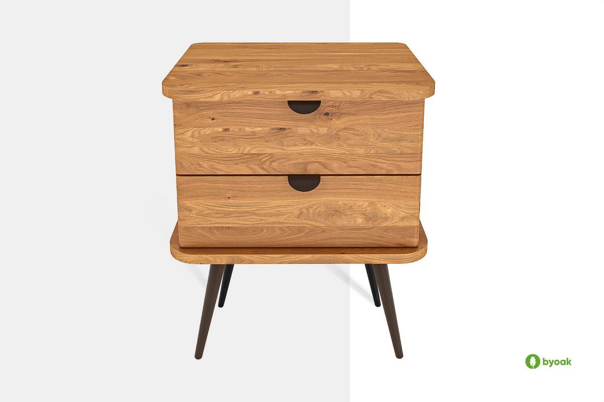 NACHTTICH LINA - Wildeiche, Holz (50/57/41cm) - byoak