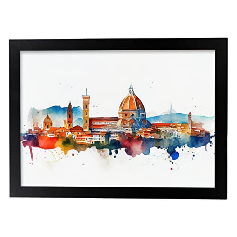 POSTER Florence 1 Im Aquarell-Stil. A4 Rahmenlos - Klar, Papier (29.7/5/21cm) - Nacnic