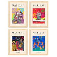 POSTER Set mit 4 Matisse Events A3 Rahmen aus hellem Holz - Beige, Papier (29.7/3cm) - Nacnic