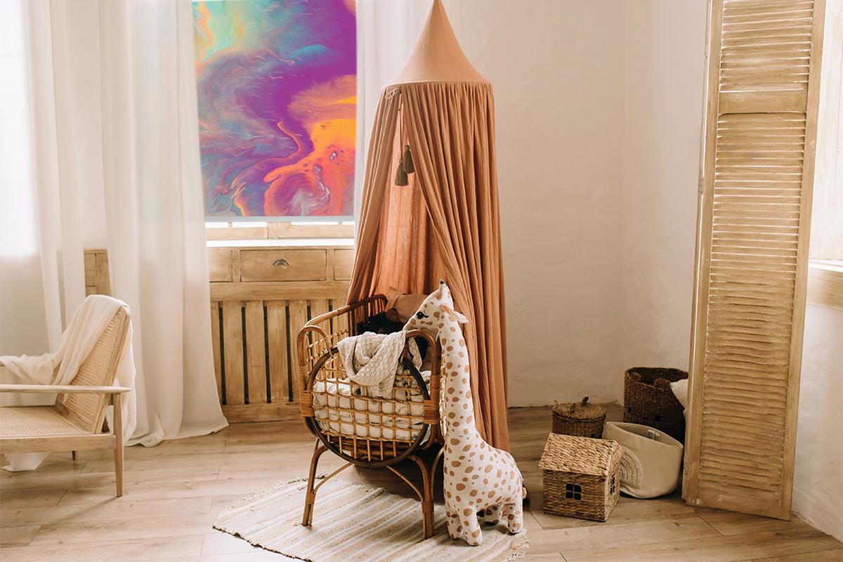 INNENROLLO - Fensterrollo - Rollo - 100x100 cm - Farbverschwimmen - Blau, Kunststoff (100/100/0.5cm) - TULUP